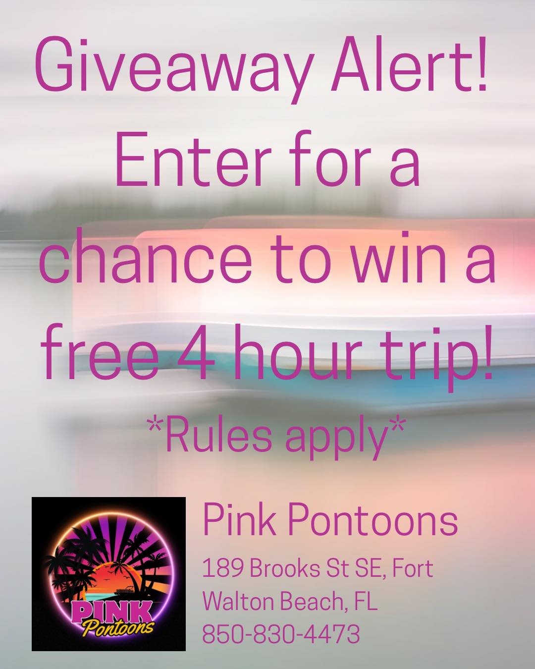pink pontoons giveaway 2025